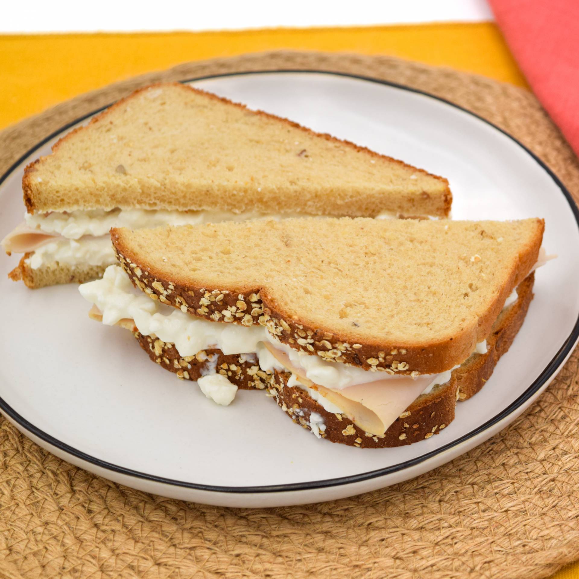 Turkey breast and cottage cheese sandwich